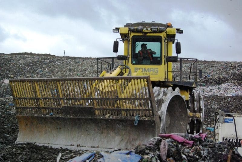 Compactor training on a landfill site