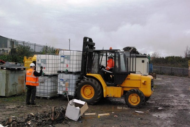 Masted Rough Terrain forklift training at Providence